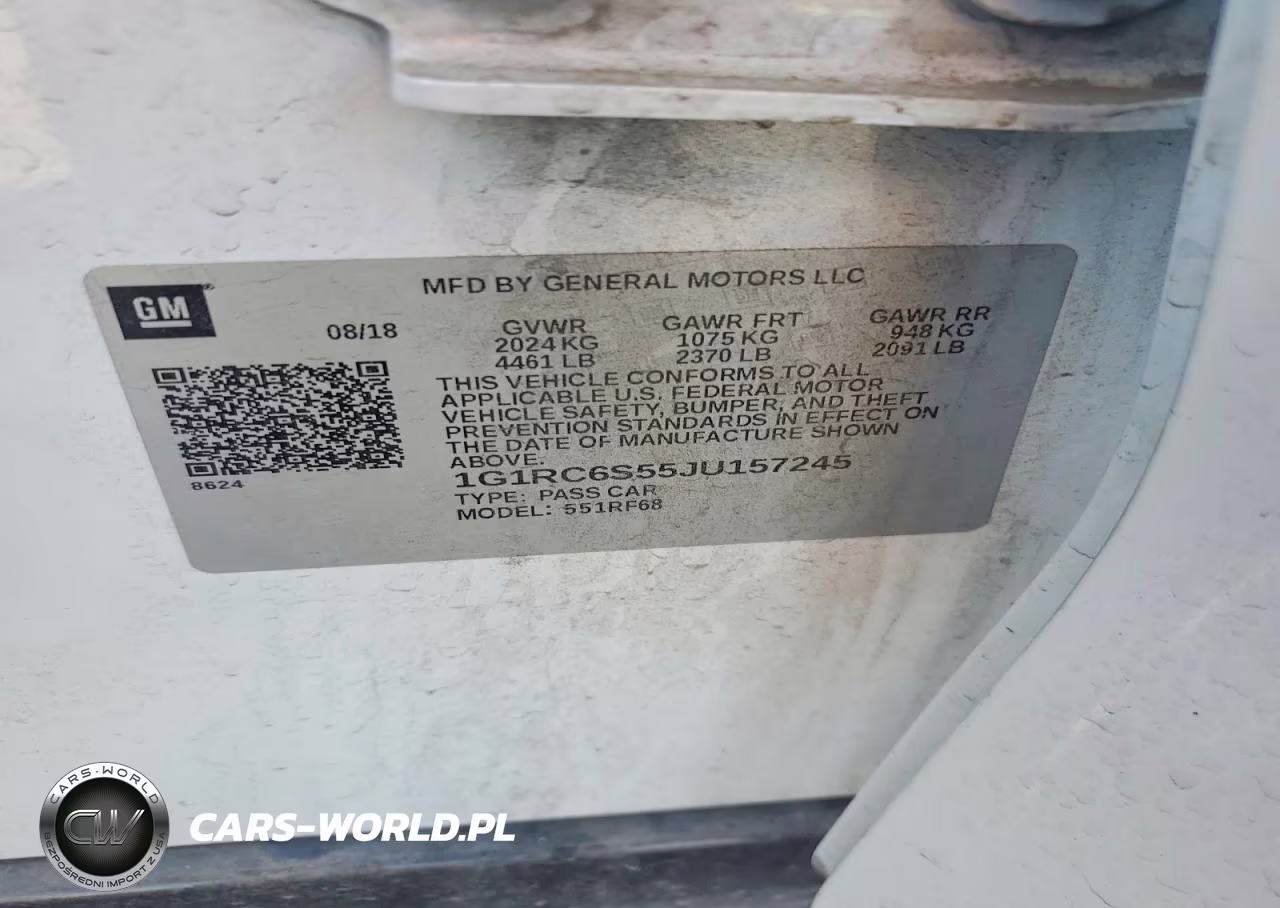 2018 Chevrolet Volt Lt VIN:1G1RC6S55JU157245 - 12