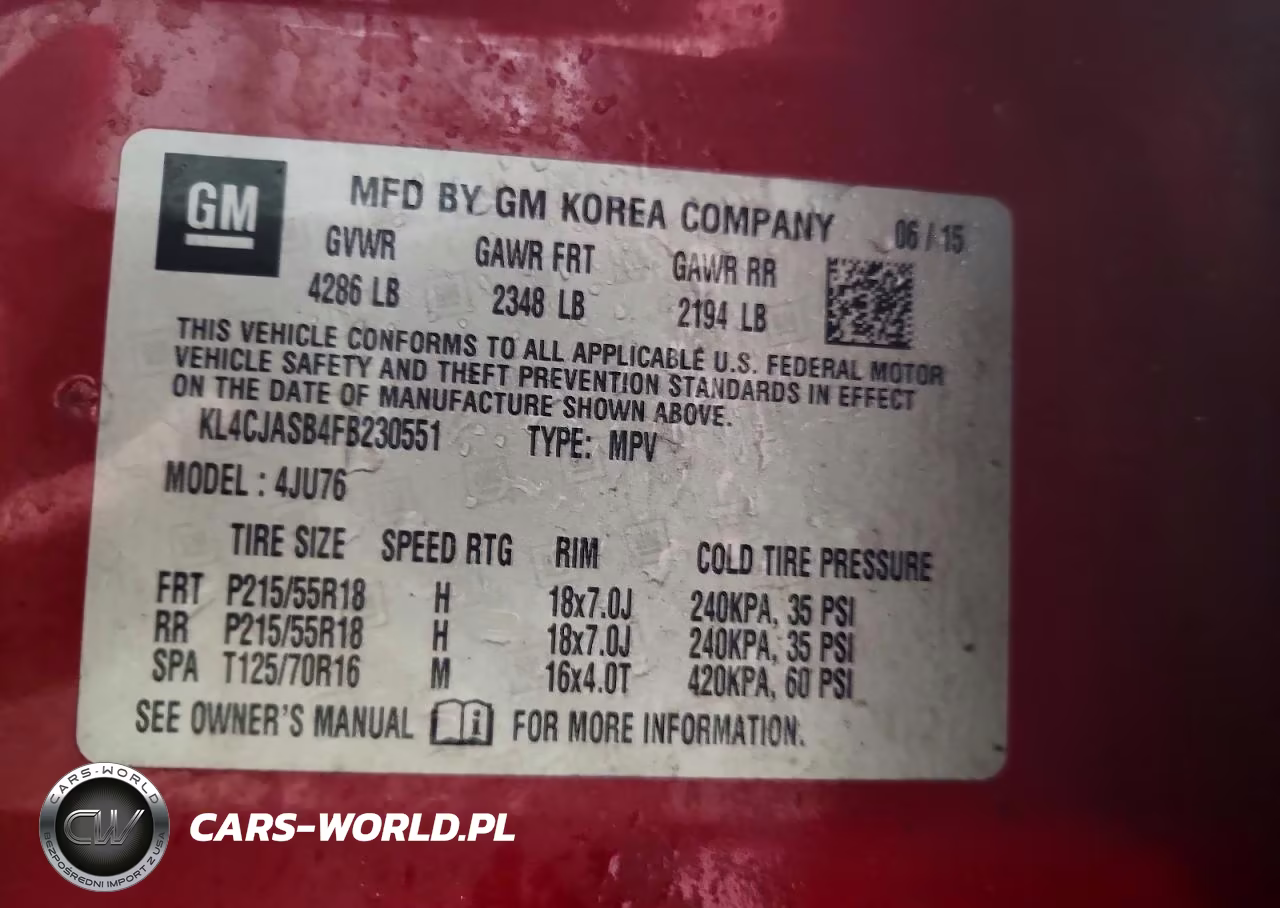 2015 Buick Encore VIN:KL4CJASB4FB230551 - 12