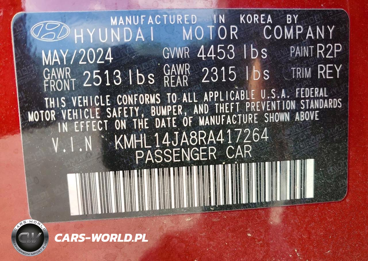 2024 Hyundai Sonata Sel VIN:KMHL14JA8RA417264 - 12