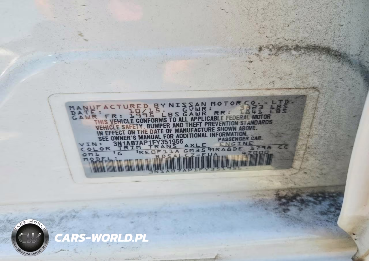2015 Nissan Sentra S VIN:3N1AB7AP1FY351956 - 12