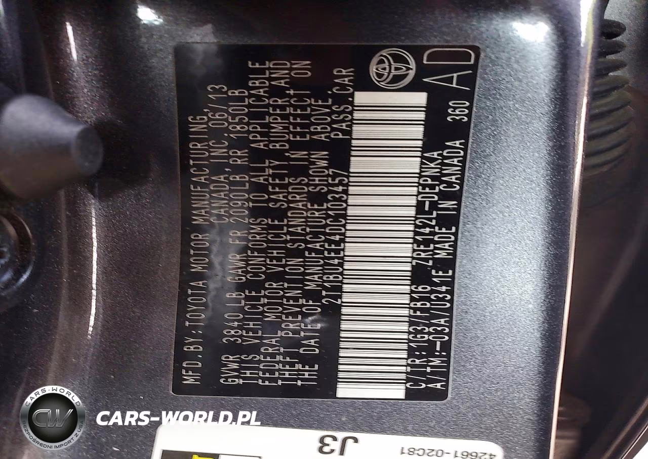 2013 Toyota Corolla Le VIN:2T1BU4EE4DC103457 - 12