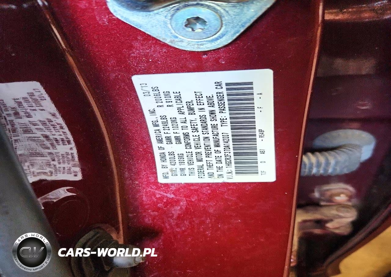 2013 Honda Accord VIN:1HGCR2F37DA142007 - 12