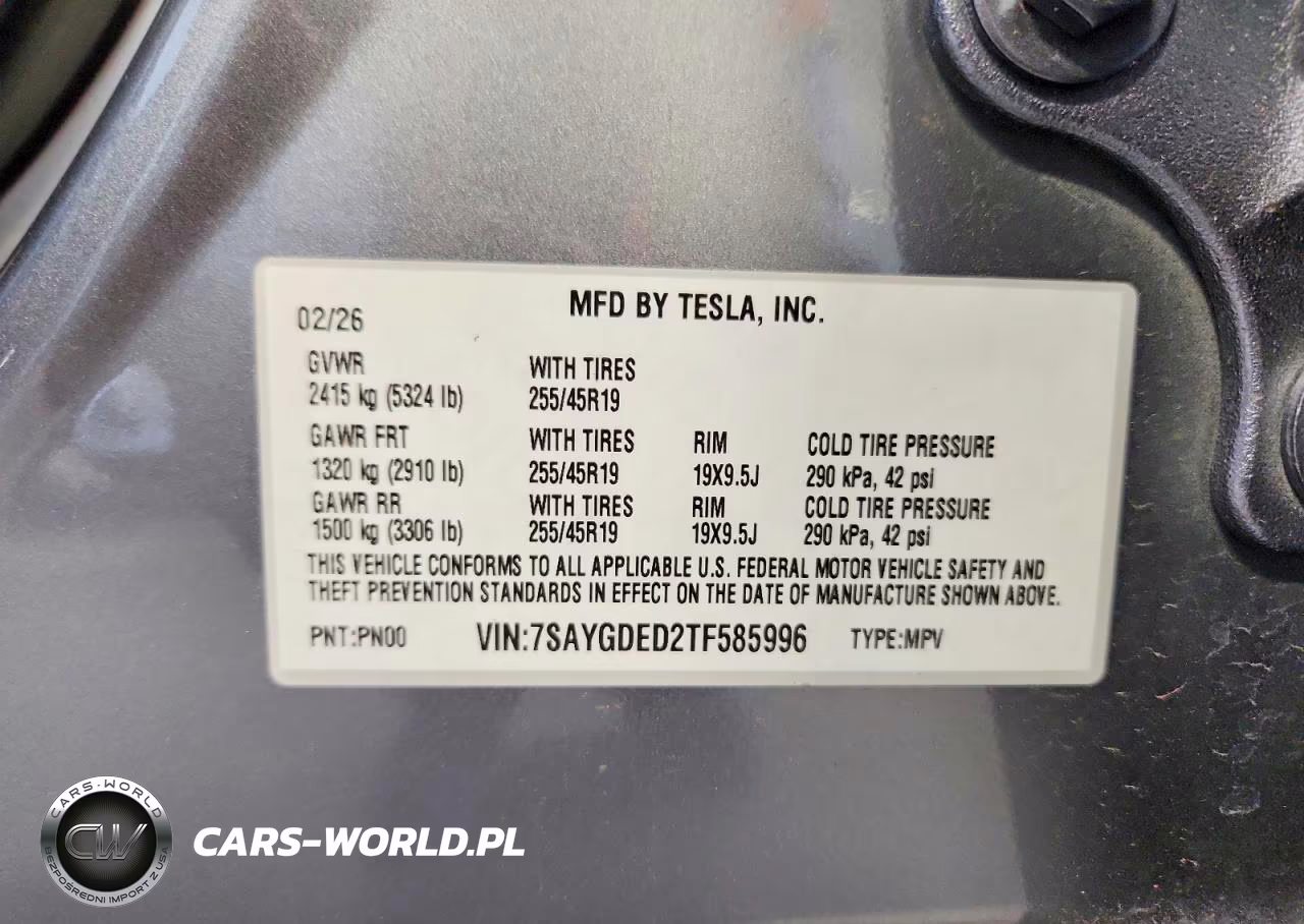 2026 Tesla Model Y VIN:7SAYGDED2TF585996 - 12