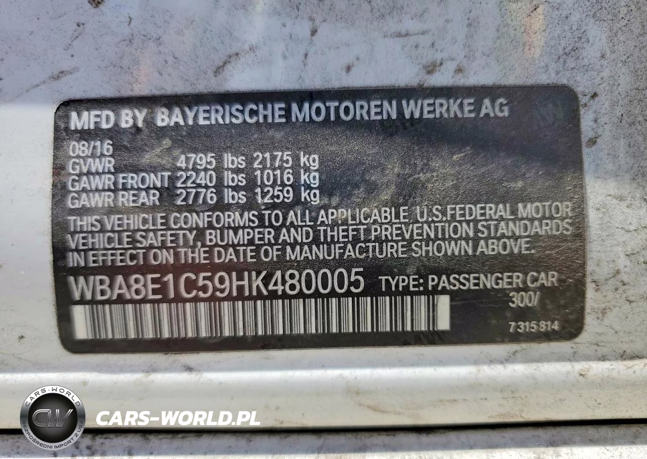 2017 BMW 330E VIN:WBA8E1C59HK480005 - 12