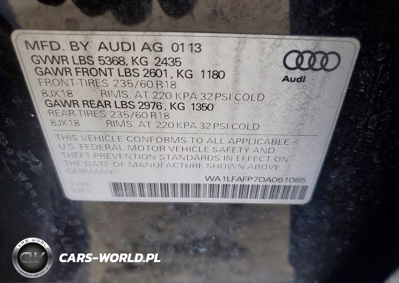 2013 Audi Q5 Premium Plus VIN:WA1LFAFP7DA061085 - 13