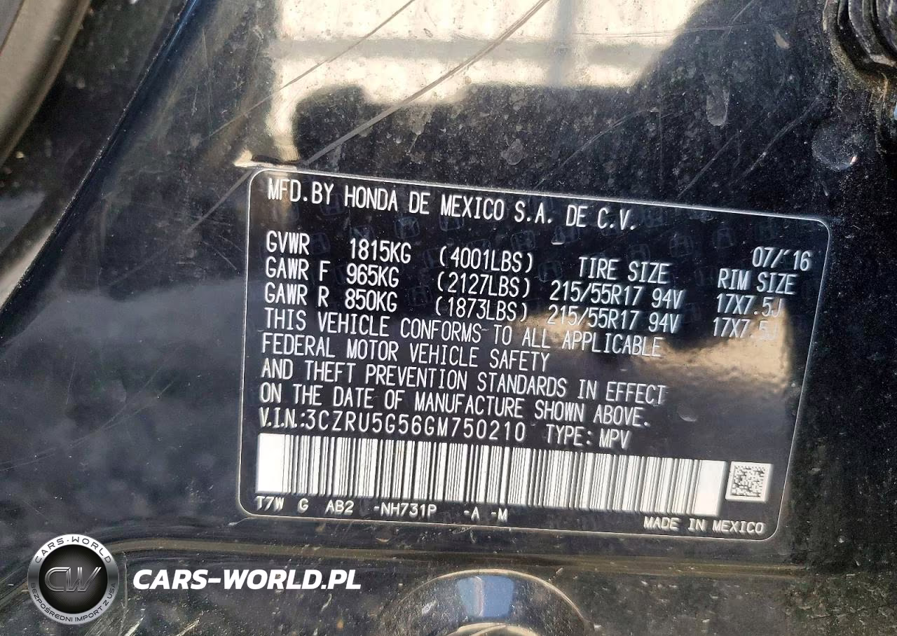 2016 Honda Hr-V Ex VIN:3CZRU5G56GM750210 - 13