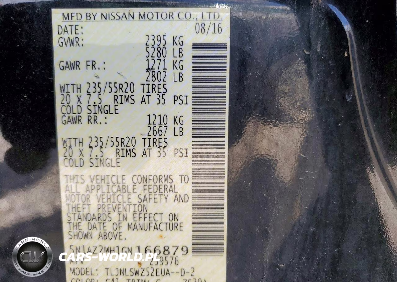 2016 Nissan Murano Platinum VIN:5N1AZ2MH1GN166879 - 13