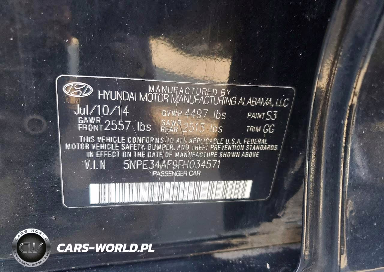 2015 Hyundai Sonata Sport VIN:5NPE34AF9FH034571 - 12