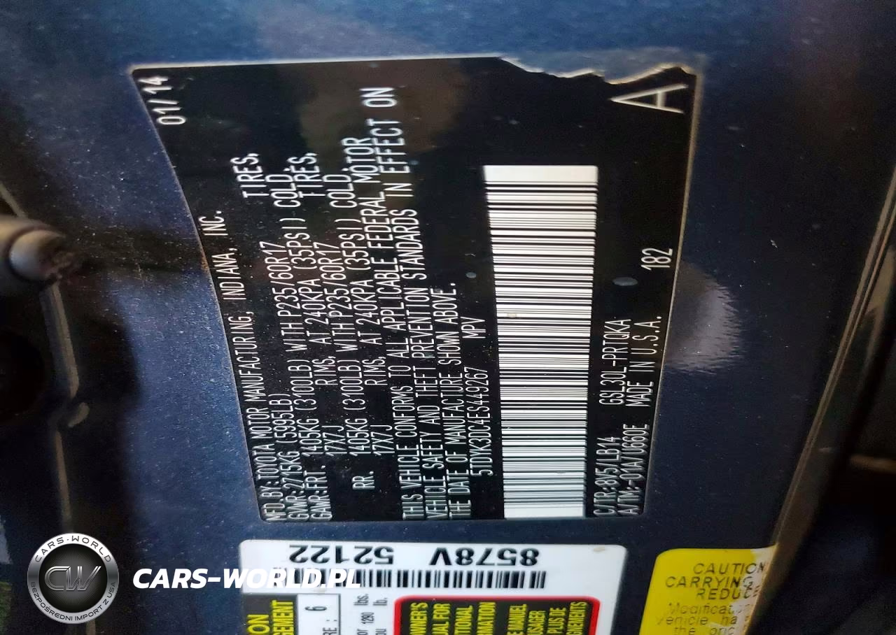 2014 Toyota Sienna Xle 8-Passenger VIN:5TDYK3DC4ES449267 - 13