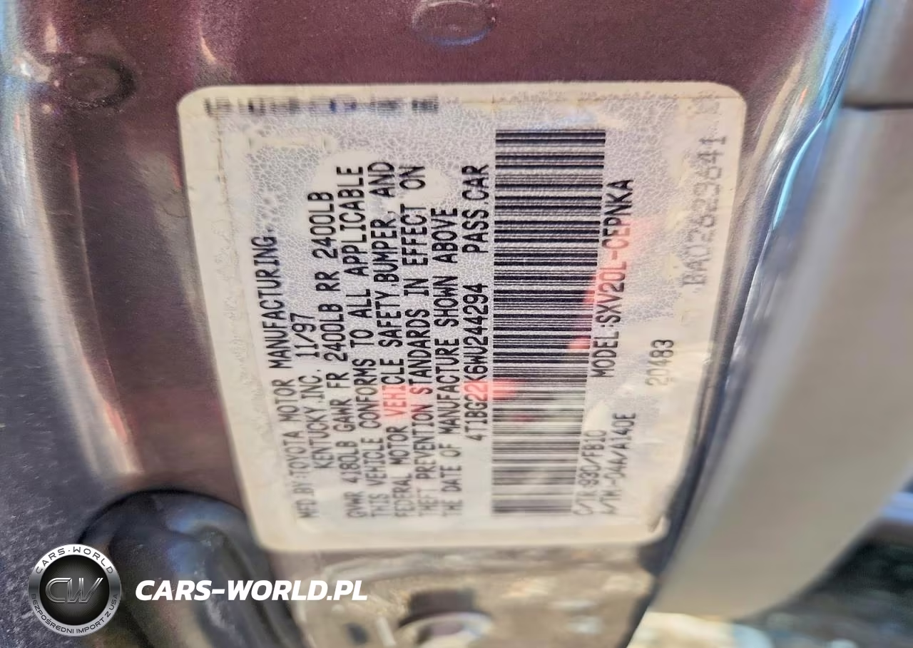 1998 Toyota Camry Le VIN:4T1BG22K6WU244294 - 12