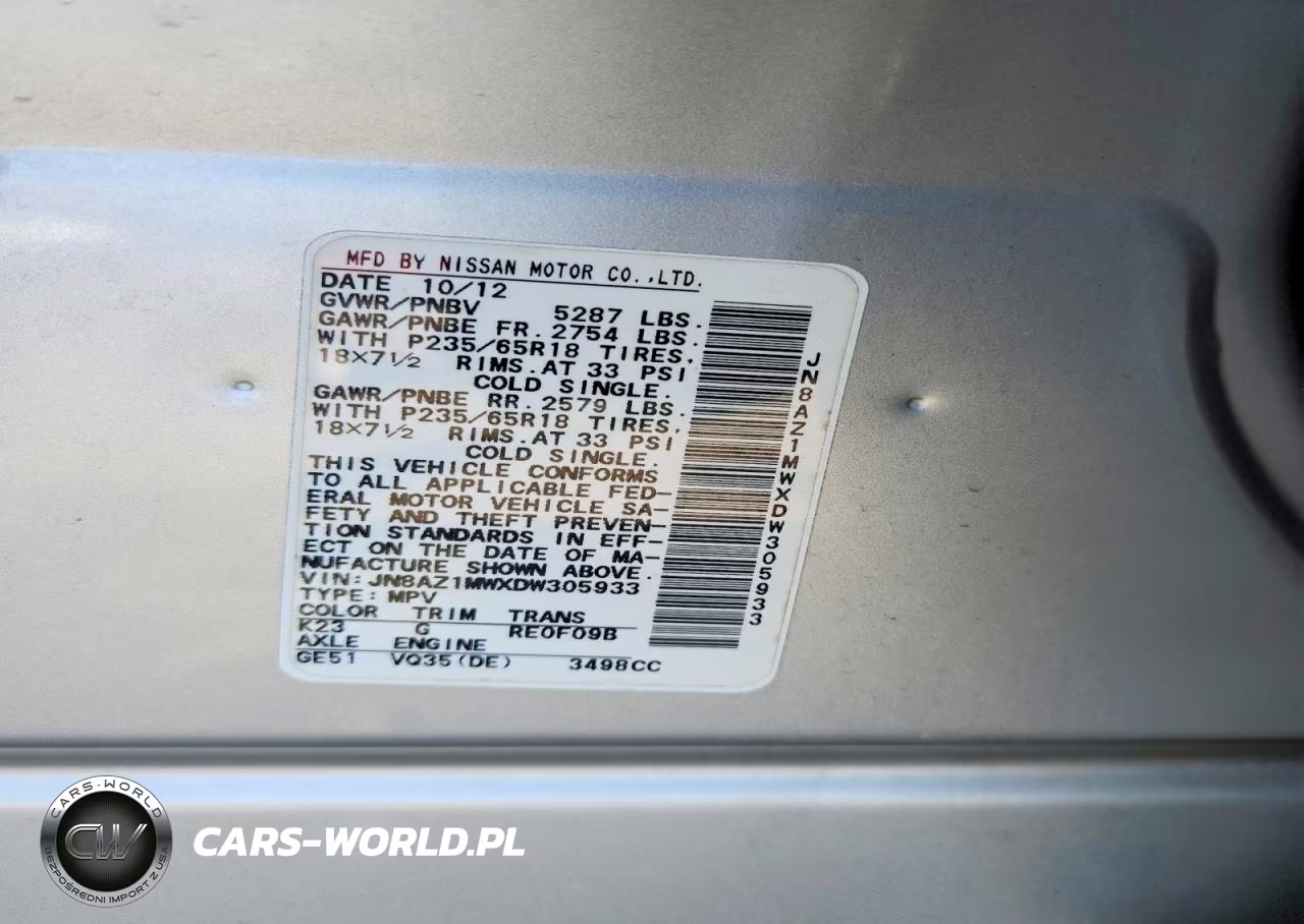 2013 Nissan Murano S VIN:JN8AZ1MWXDW305933 - 13