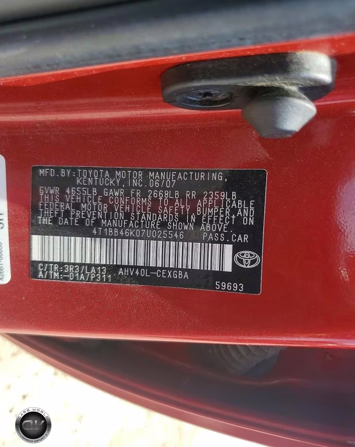 2007 Toyota Camry Hybrid VIN:4T1BB46K07U025546 - 12