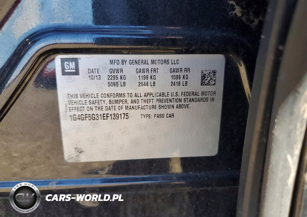 2014 Buick Lacrosse Touring VIN:1G4GF5G31EF139175 - 12
