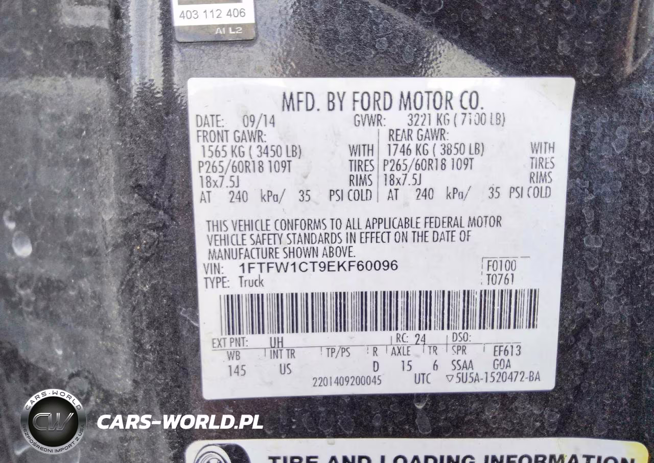 2014 Ford F150 Supercrew VIN:1FTFW1CT9EKF60096 - 12