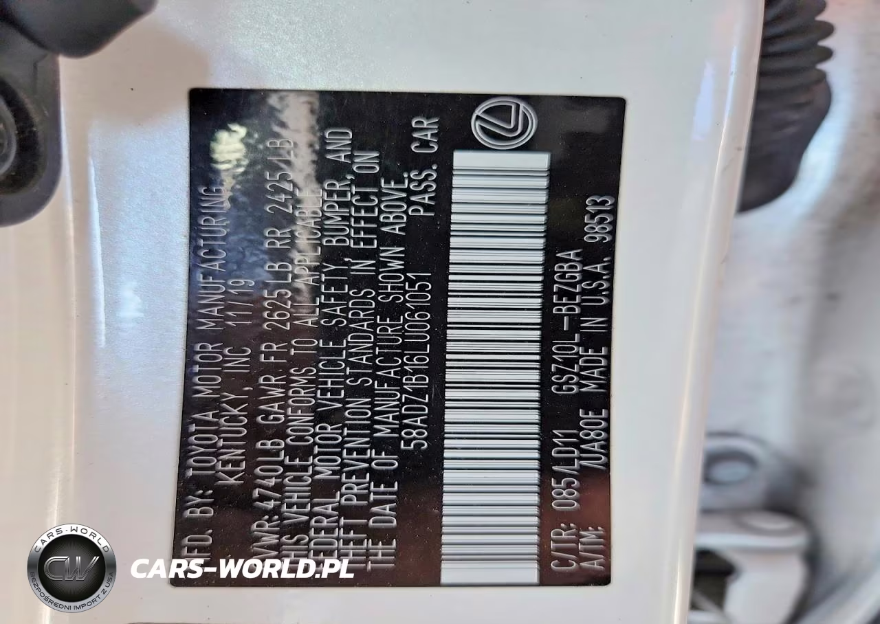 2020 Lexus Es 350 VIN:58ADZ1B16LU061051 - 13