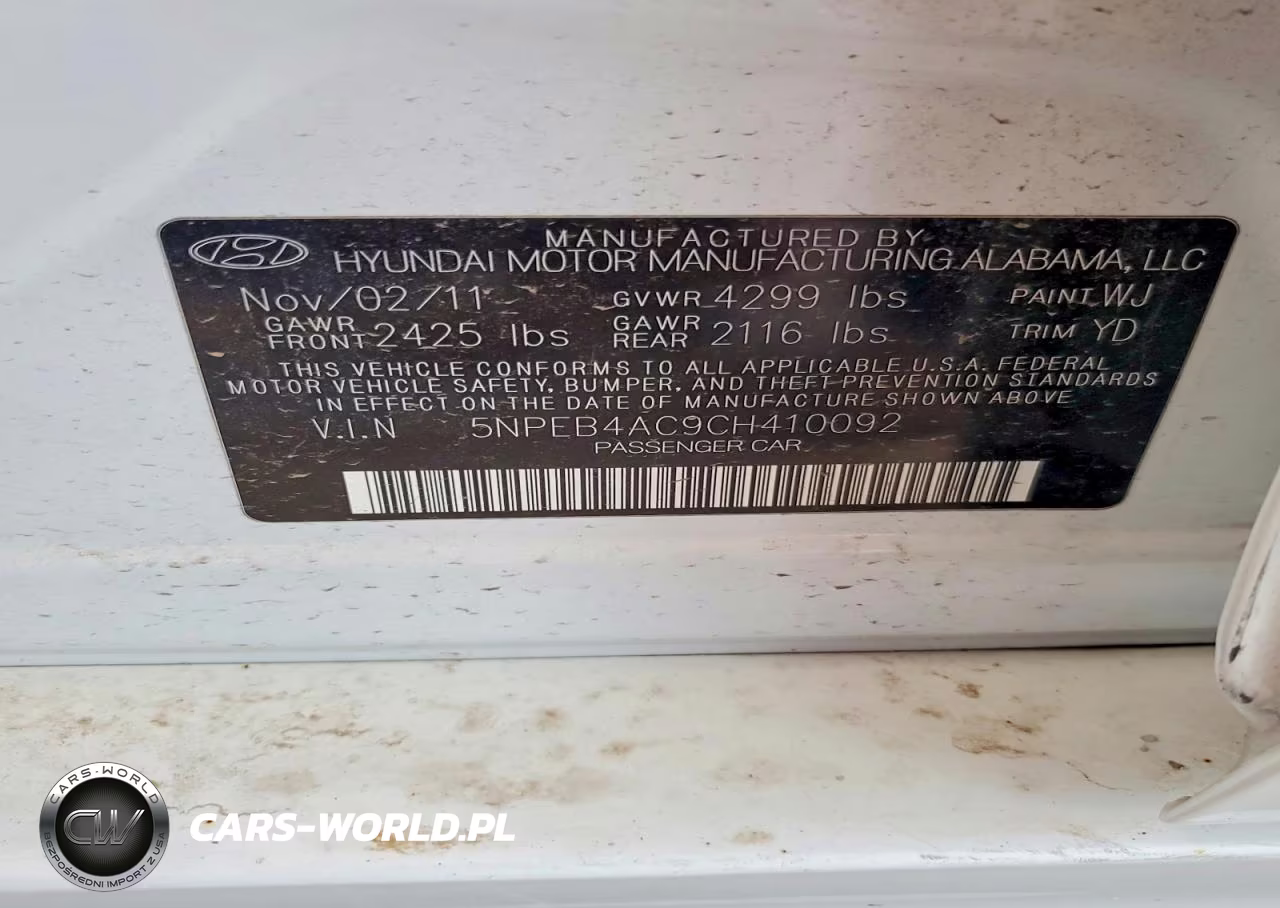 2012 Hyundai Sonata Gls VIN:5NPEB4AC9CH410092 - 13