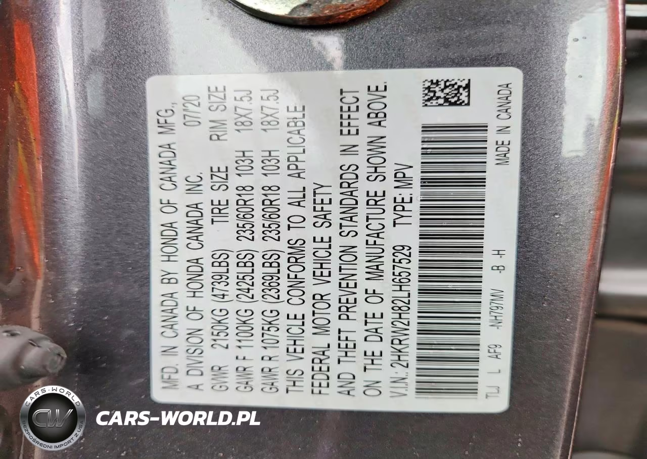2020 Honda Cr-V Exl VIN:2HKRW2H82LH657529 - 14