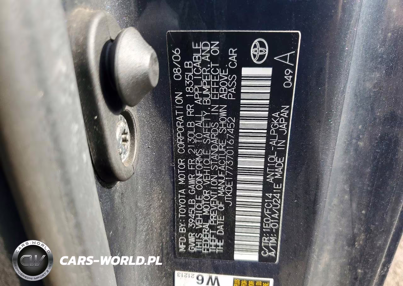 2007 Scion Tc Base VIN:JTKDE177370167452 - 12