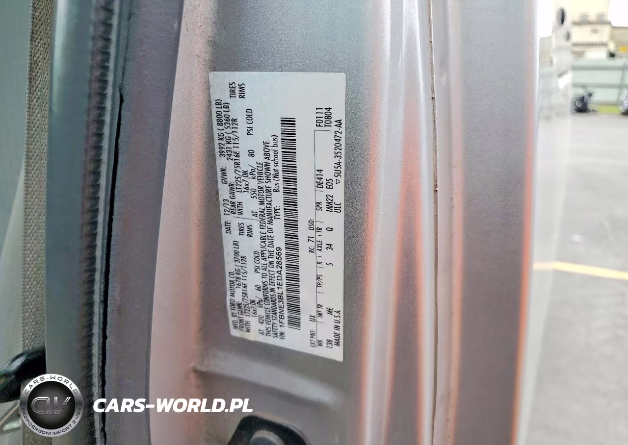 2014 Ford Econoline E350 Super Duty Wagon VIN:1FBNE3BL1EDA28569 - 13