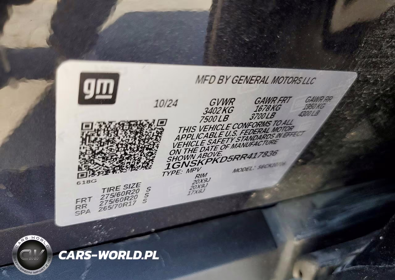 2024 Chevrolet Tahoe 4Wd Z71 VIN:1GNSKPKD5RR417836 - 13