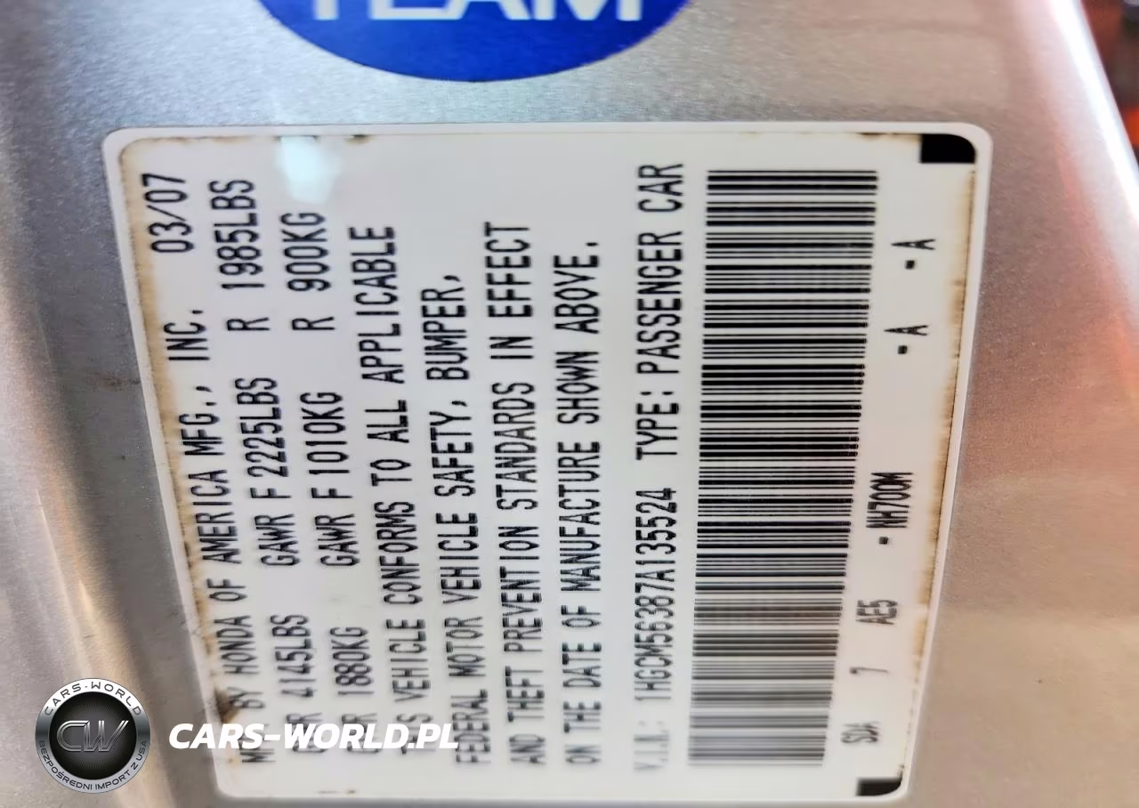 2007 Honda Accord Se VIN:1HGCM56387A135524 - 12