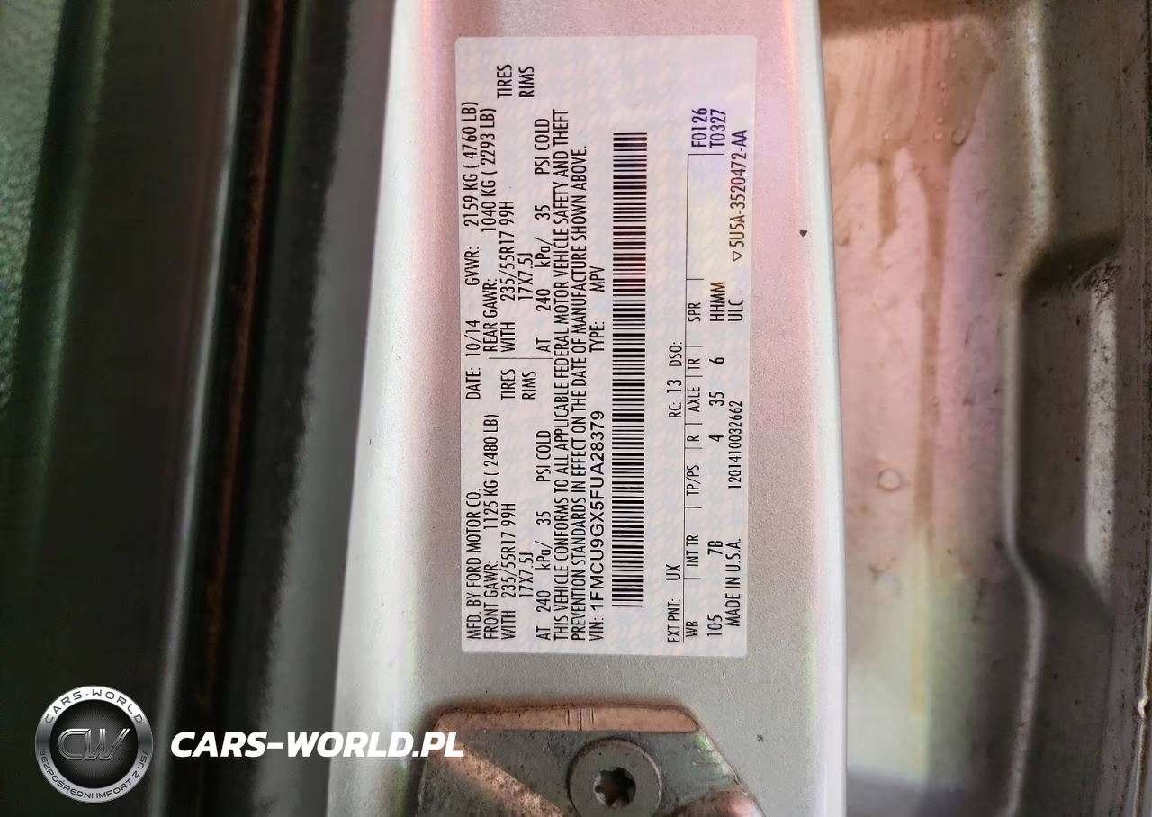 2015 Ford Escape Se VIN:1FMCU9GX5FUA28379 - 13