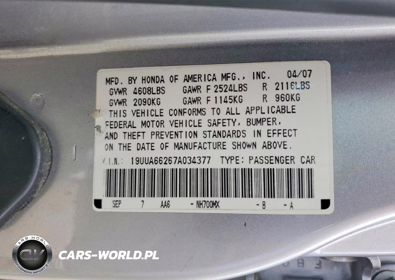 2007 Acura Tl VIN:19UUA66267A034377 - 12
