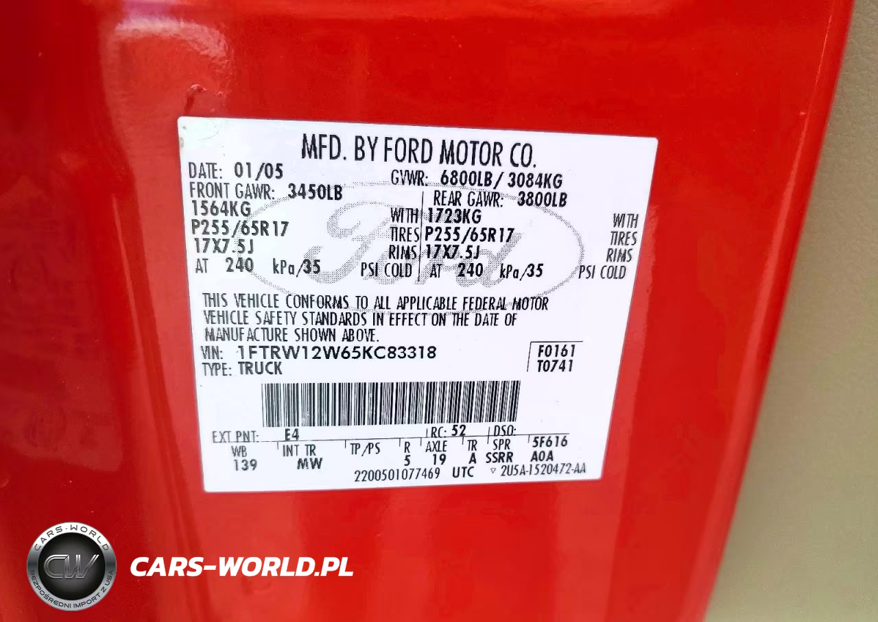 2005 Ford F150 Supercrew VIN:1FTRW12W65KC83318 - 12