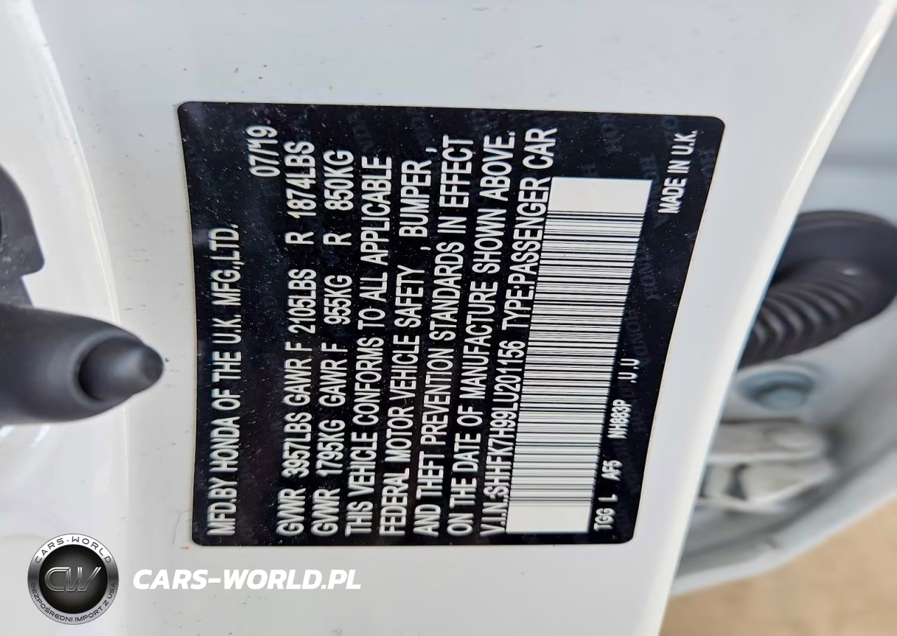 2020 Honda Civic Sport Touring VIN:SHHFK7H99LU201156 - 12