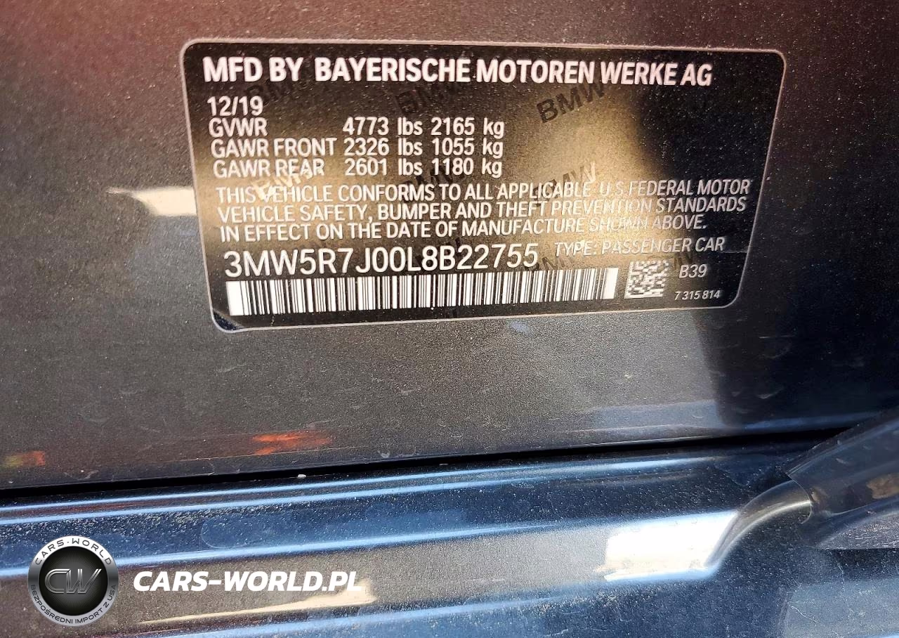 2020 BMW 330Xi VIN:3MW5R7J00L8B22755 - 12