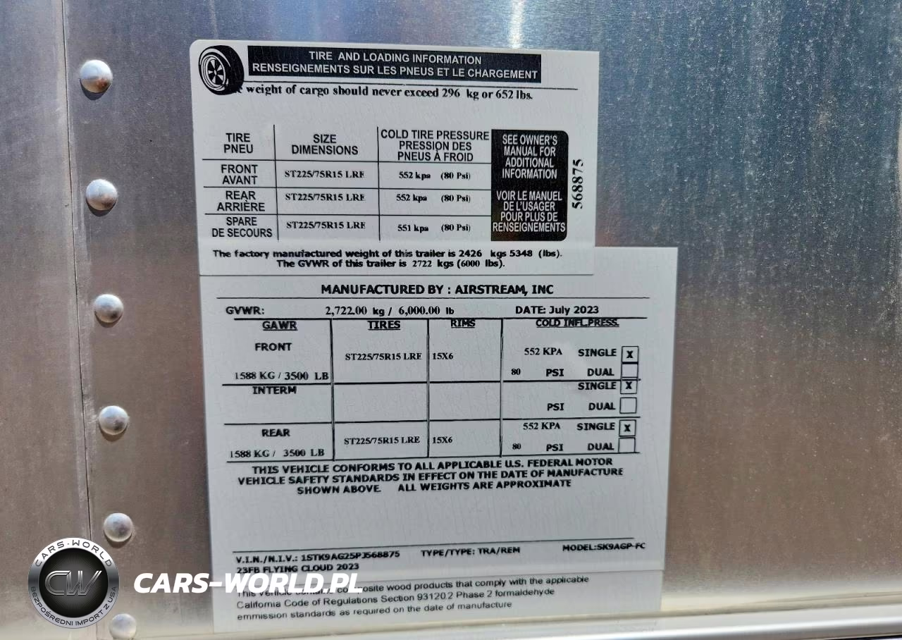 2023 Airstream Sk9Agp-Fc Camper VIN:1STK9AG25PJ568875 - 10