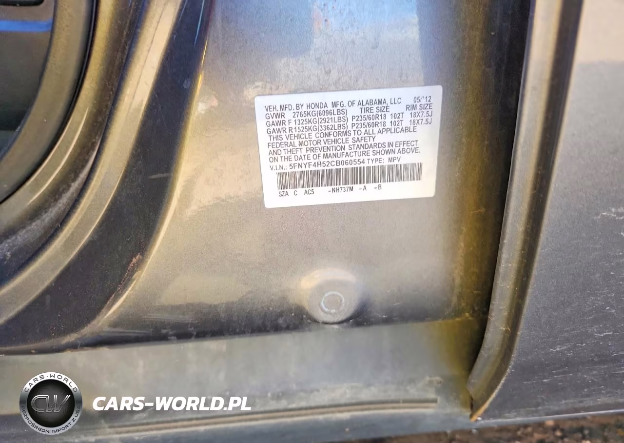 2012 Honda Pilot Exl VIN:5FNYF4H52CB060554 - 13