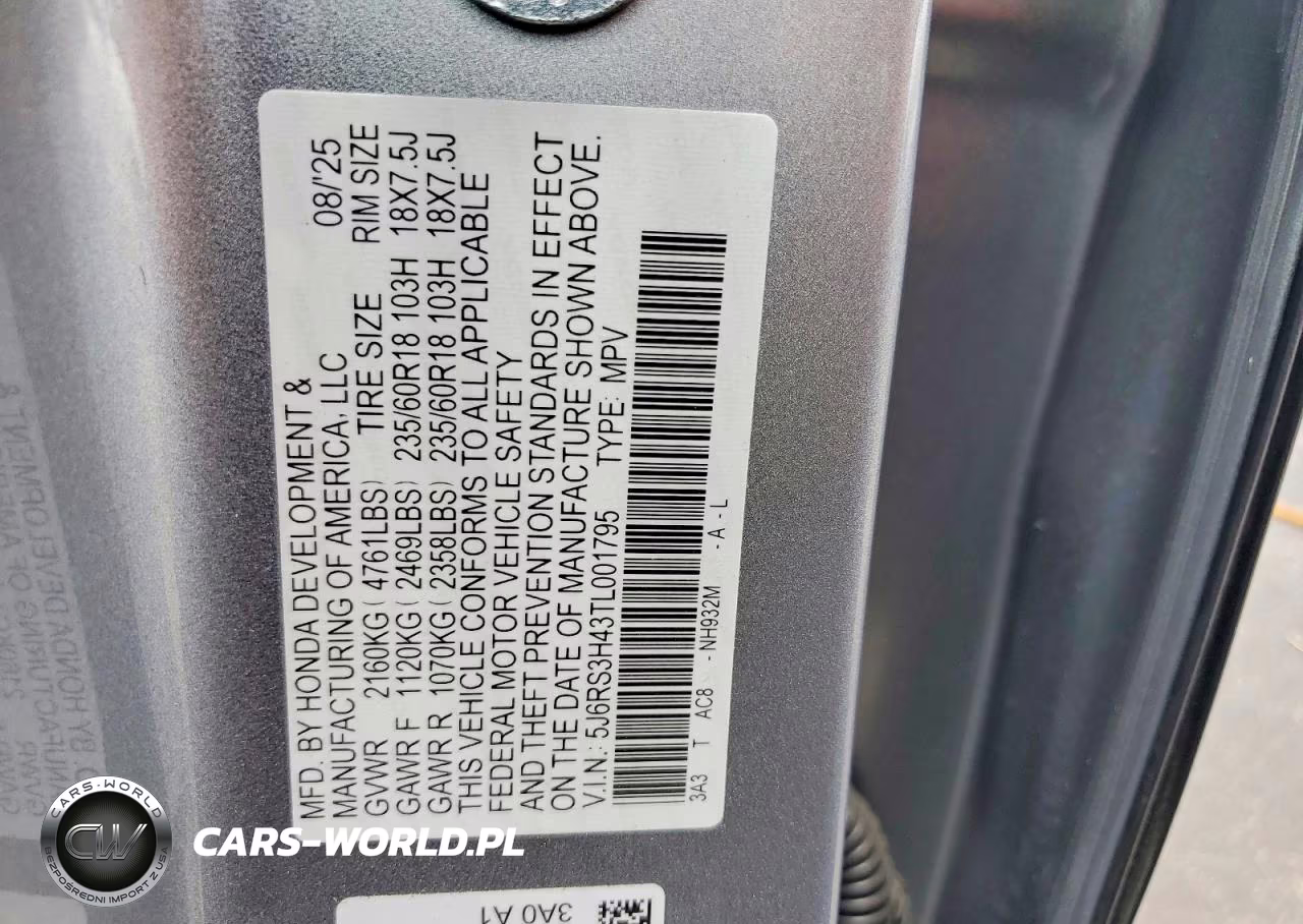 2026 Honda Cr-V Ex VIN:5J6RS3H43TL001795 - 12