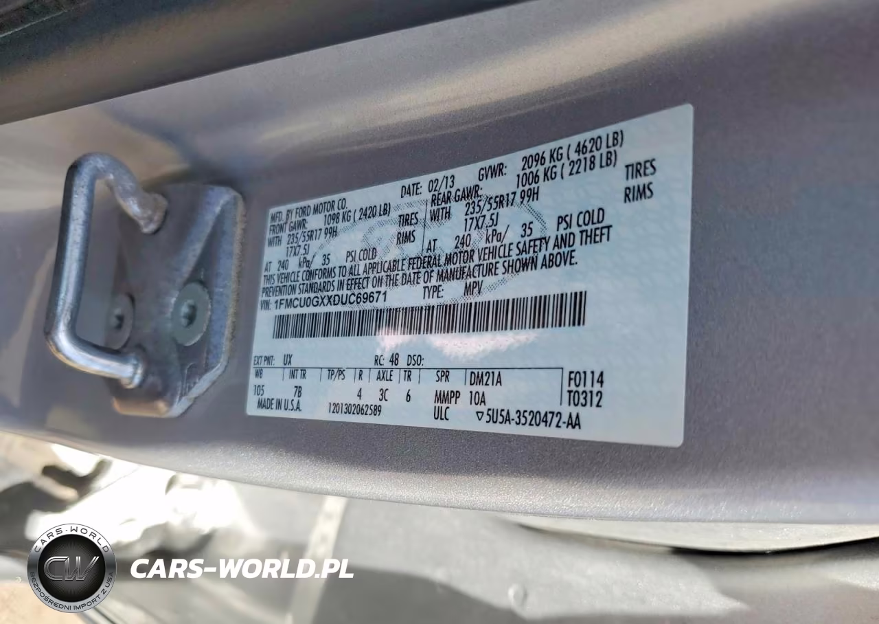 2013 Ford Escape Se VIN:1FMCU0GXXDUC69671 - 13
