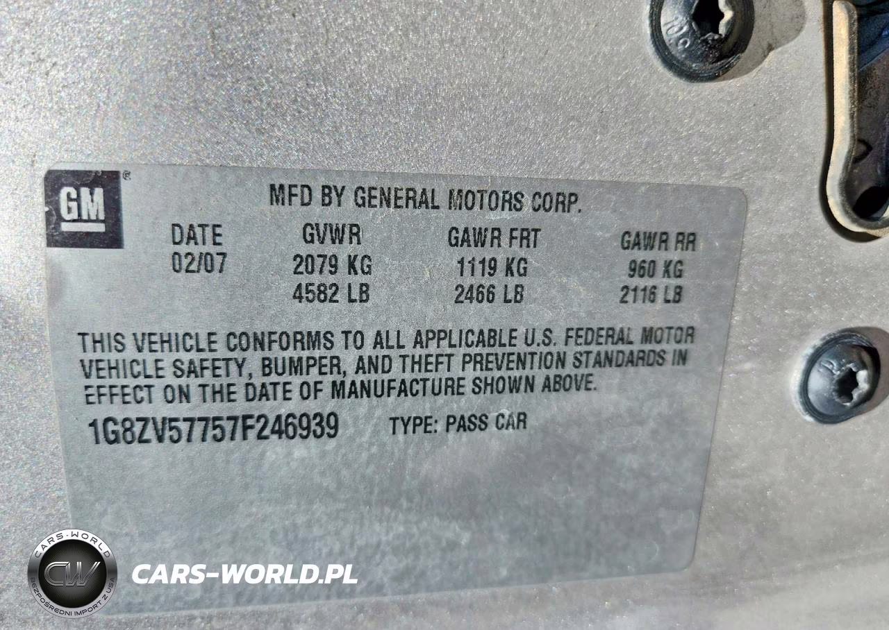 2007 Saturn Aura Xr VIN:1G8ZV57757F246939 - 13
