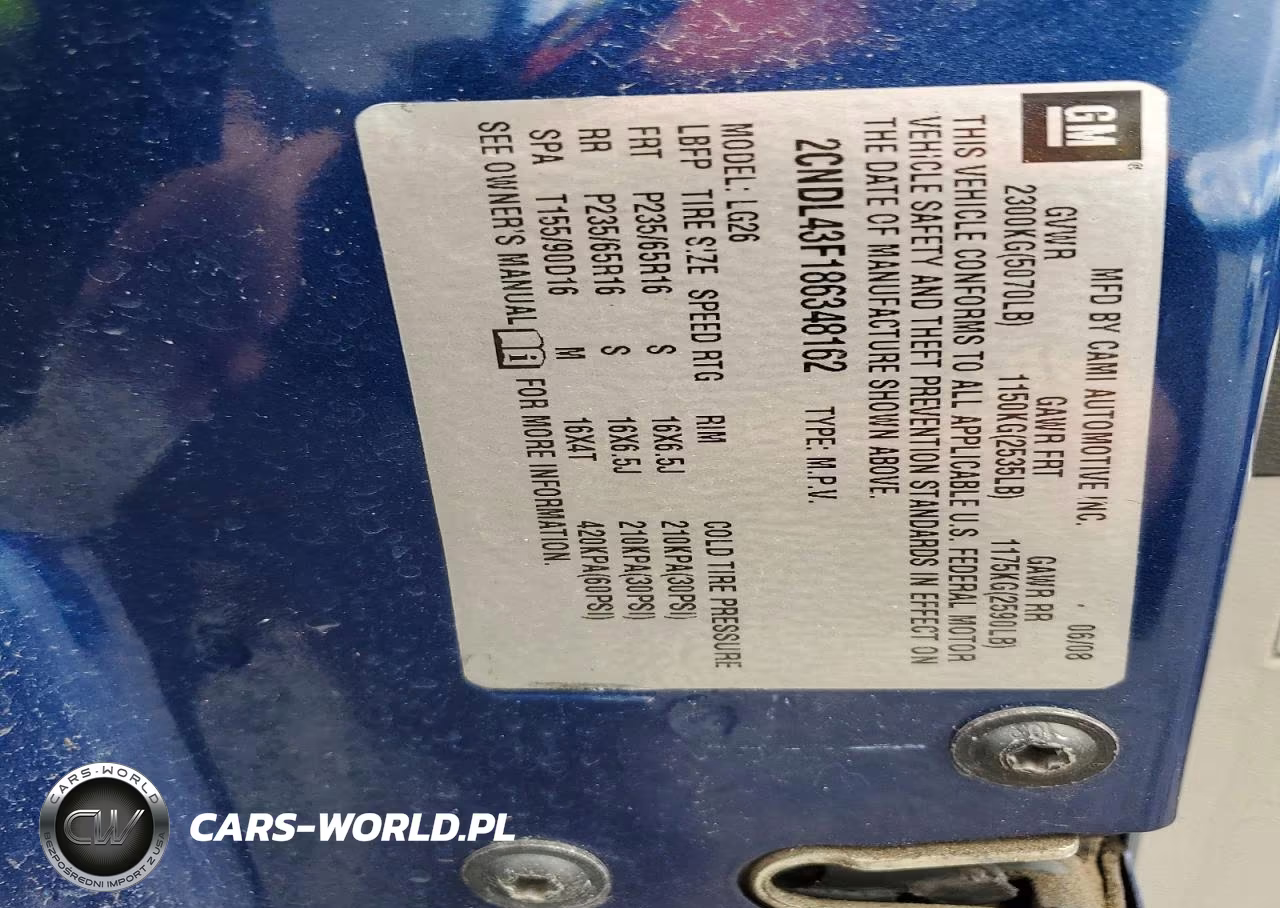 2008 Chevrolet Equinox Lt VIN:2CNDL43F186348162 - 12