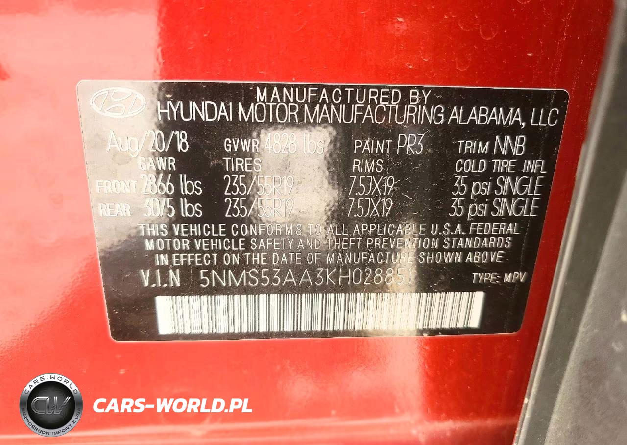 2019 Hyundai Santa Fe Ultimate 2.0T VIN:5NMS53AA3KH028851 - 14