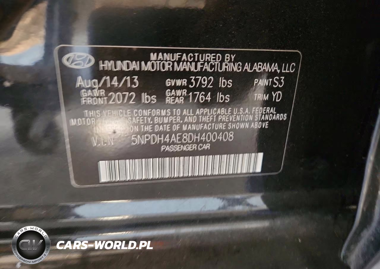 2013 Hyundai Elantra Gls VIN:5NPDH4AE8DH400408 - 12