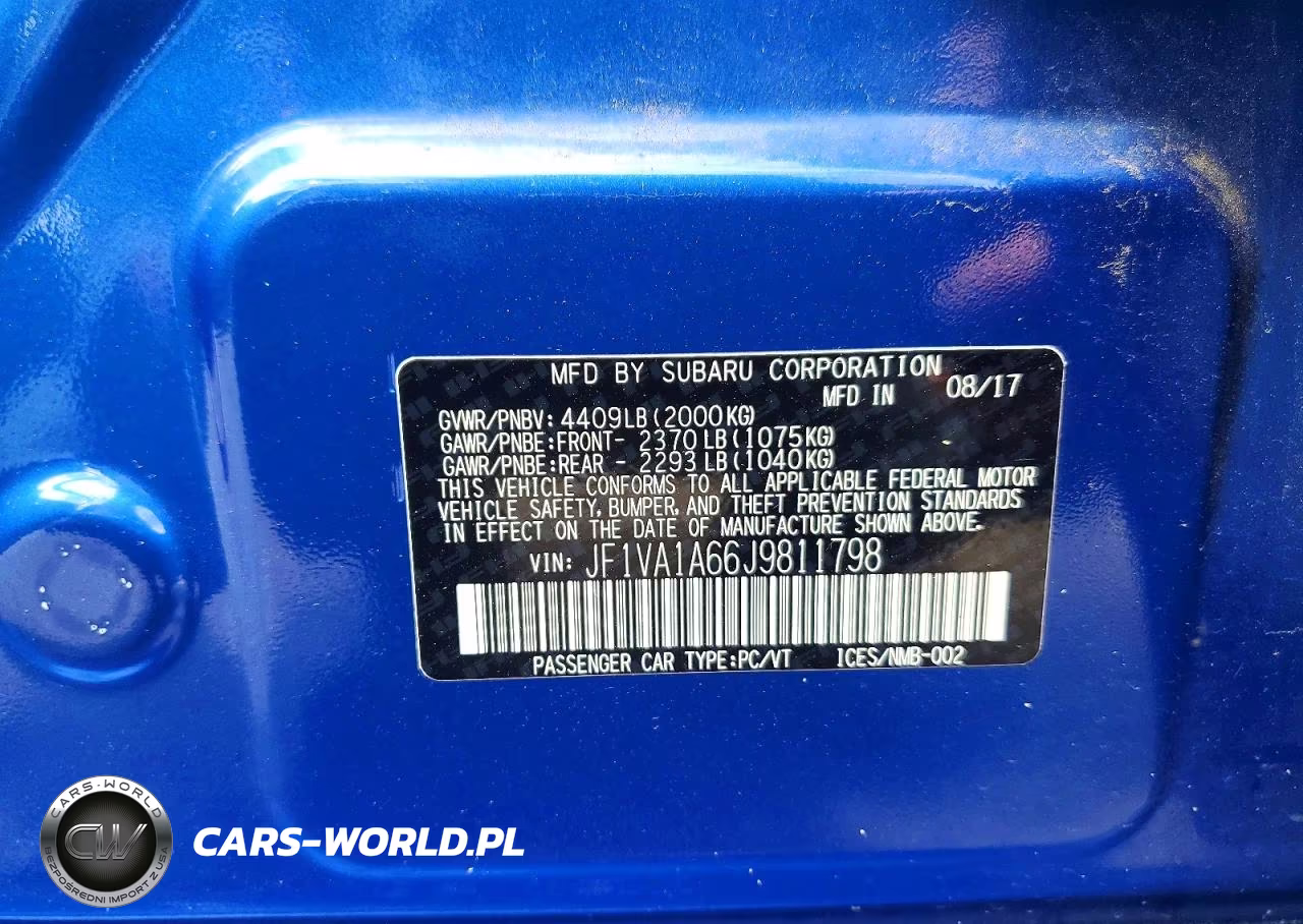 2018 Subaru Wrx VIN:JF1VA1A66J9811798 - 12