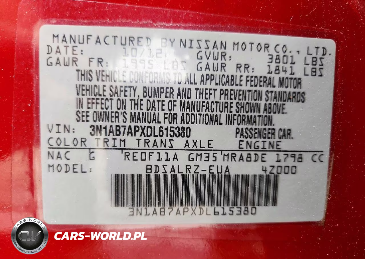 2013 Nissan Sentra Sr VIN:3N1AB7APXDL615380 - 12