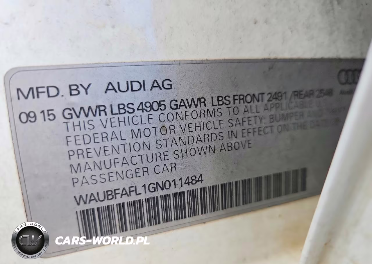 2016 Audi A4 Premium S-Line VIN:WAUBFAFL1GN011484 - 12