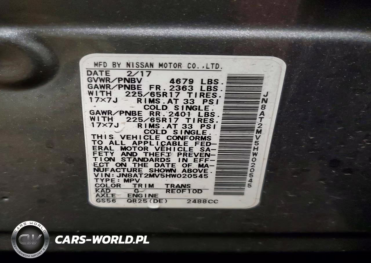 2017 Nissan Rogue Sv VIN:JN8AT2MV5HW020545 - 13