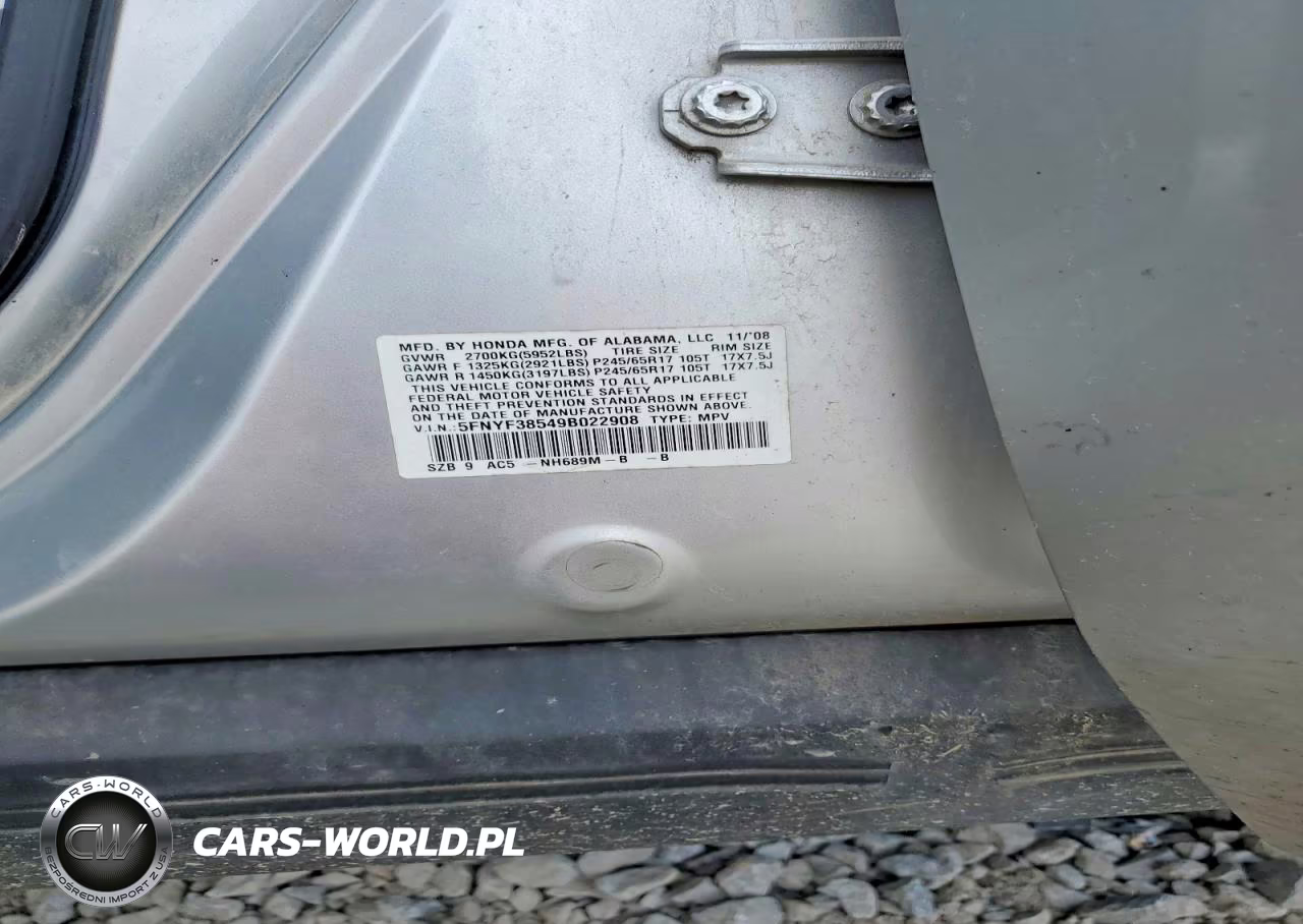 2009 Honda Pilot Exl VIN:5FNYF38549B022908 - 13