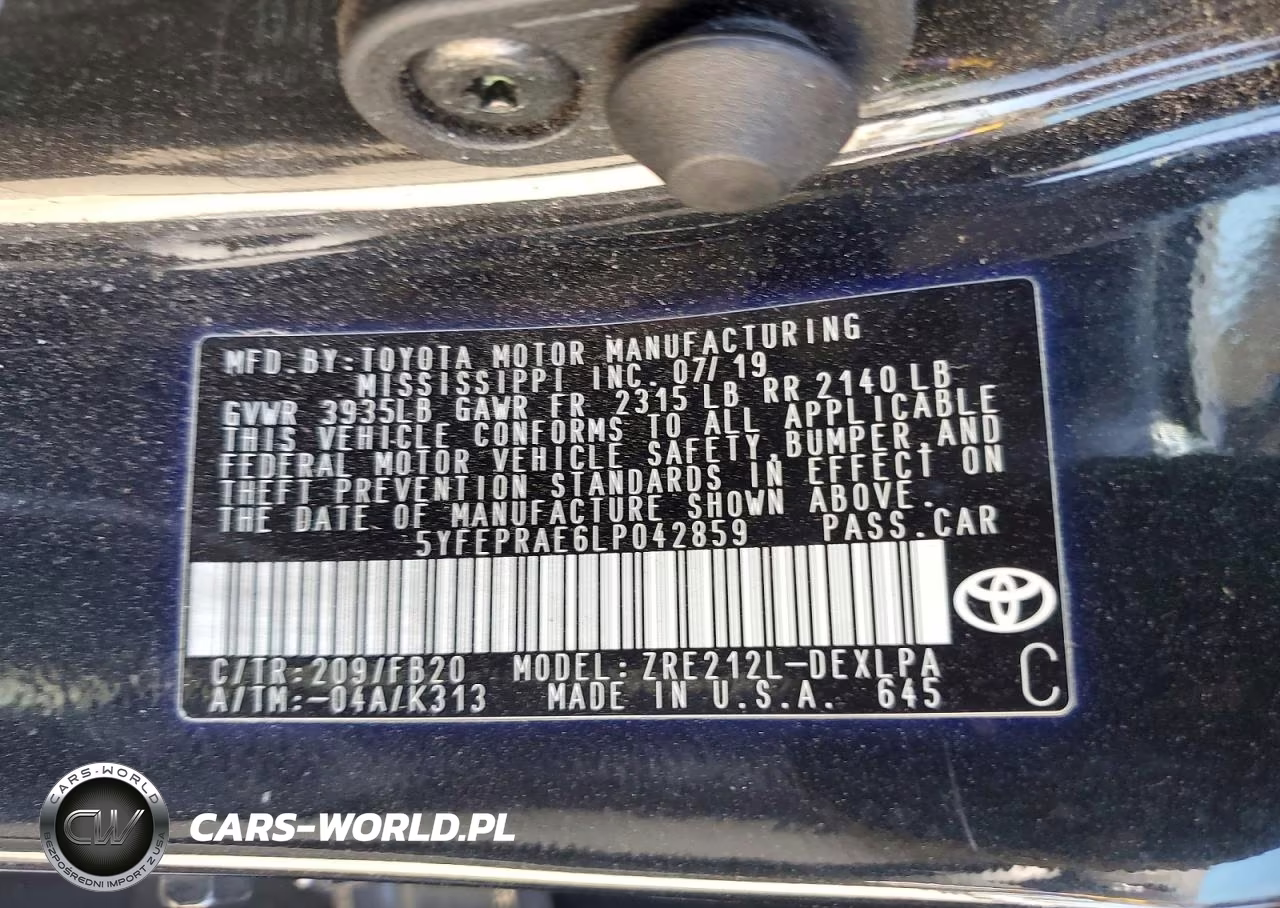 2020 Toyota Corolla Le VIN:5YFEPRAE6LP042859 - 12