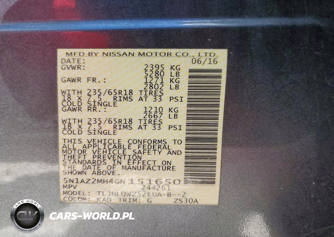 2016 Nissan Murano Sv VIN:5N1AZ2MH4GN151650 - 13