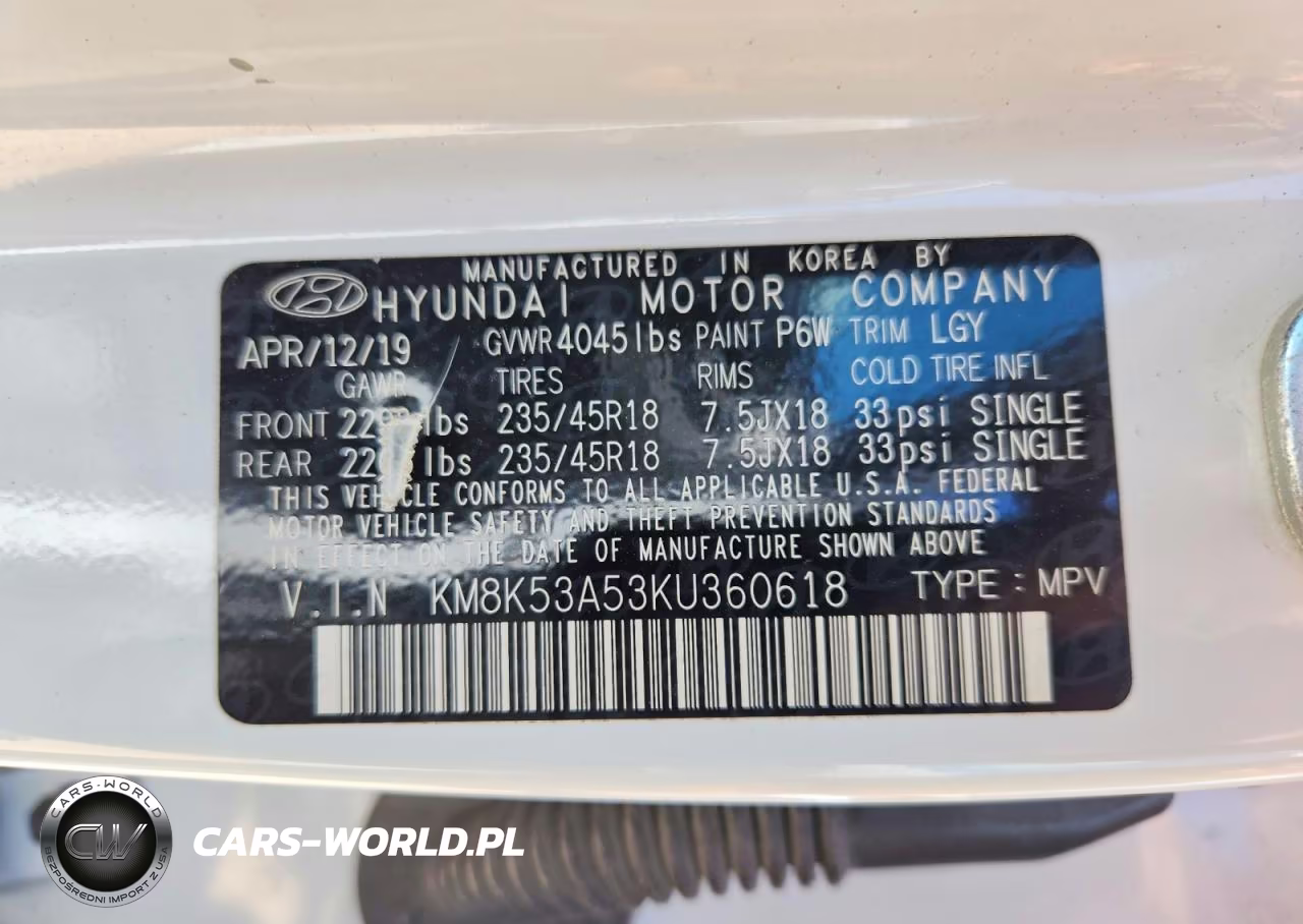 2019 Hyundai Kona Ultimate VIN:KM8K53A53KU360618 - 13