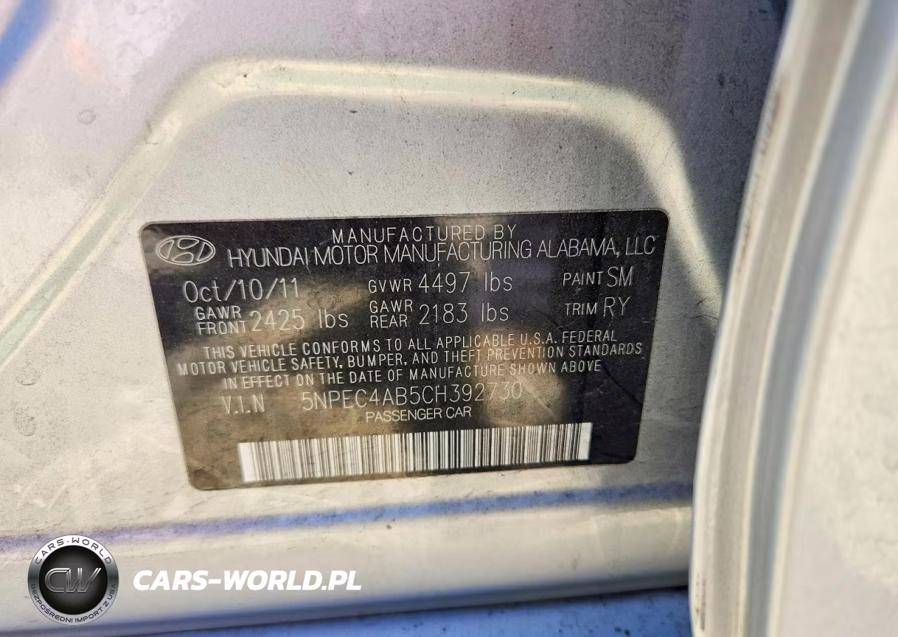2012 Hyundai Sonata Limited 2.0T VIN:5NPEC4AB5CH392730 - 13
