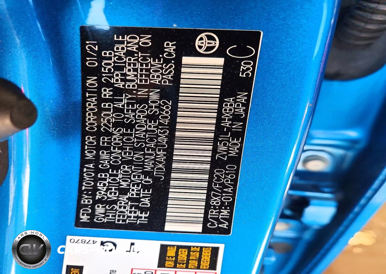 2021 Toyota Prius L Eco VIN:JTDKAMFU4M3140662 - 12