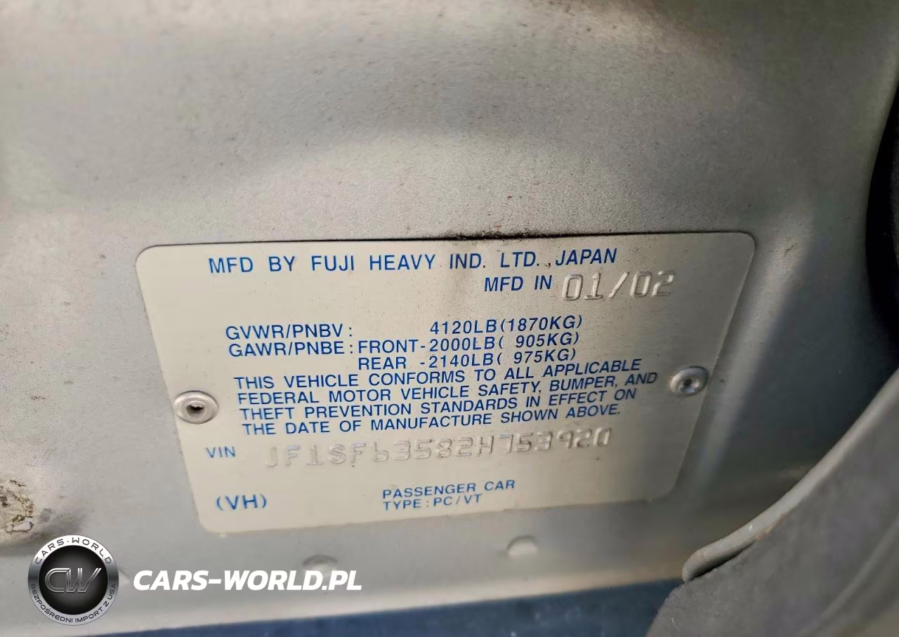 2002 Subaru Forester L VIN:JF1SF63582H753920 - 13