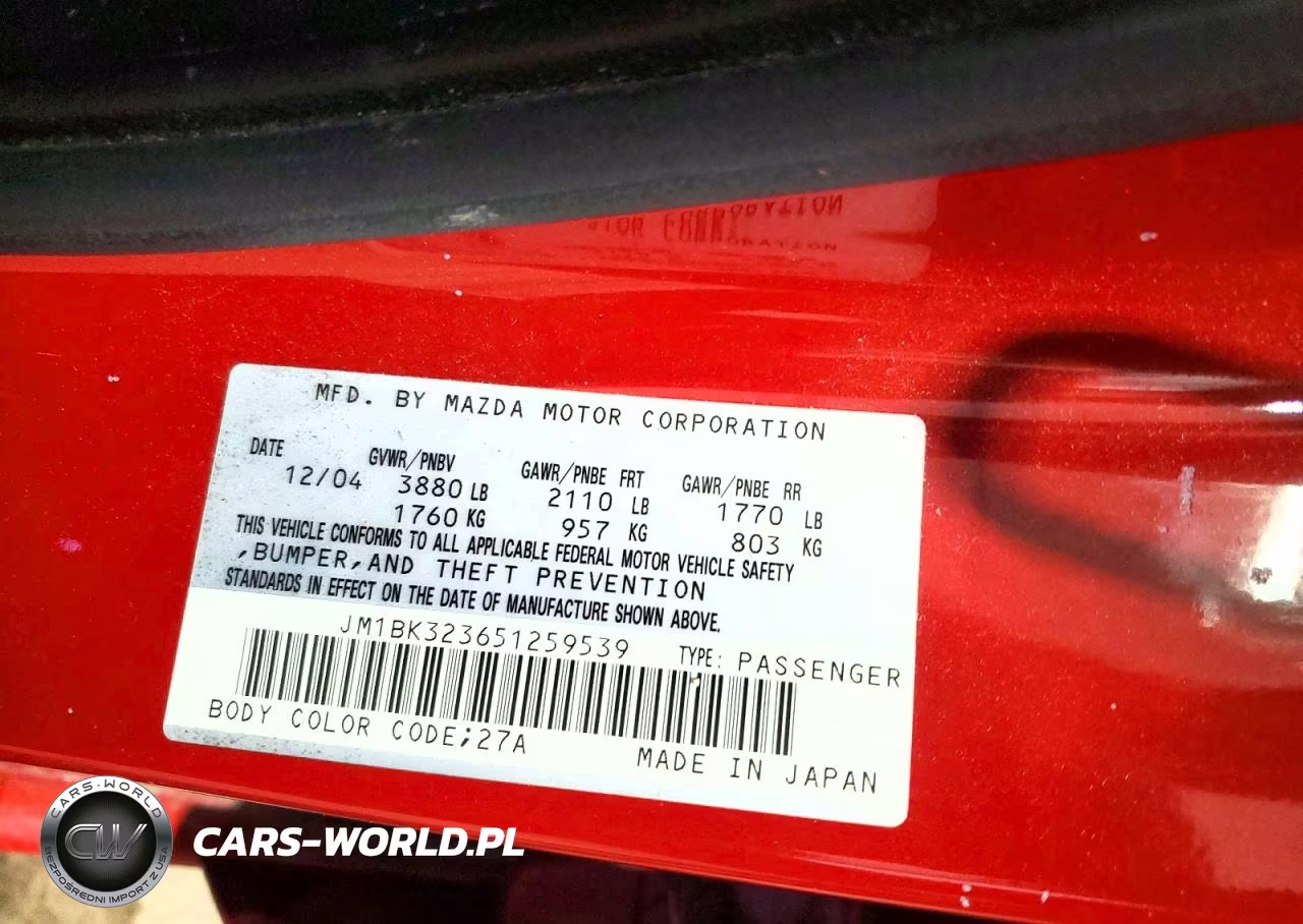 2005 Mazda 3 S VIN:JM1BK323651259539 - 12